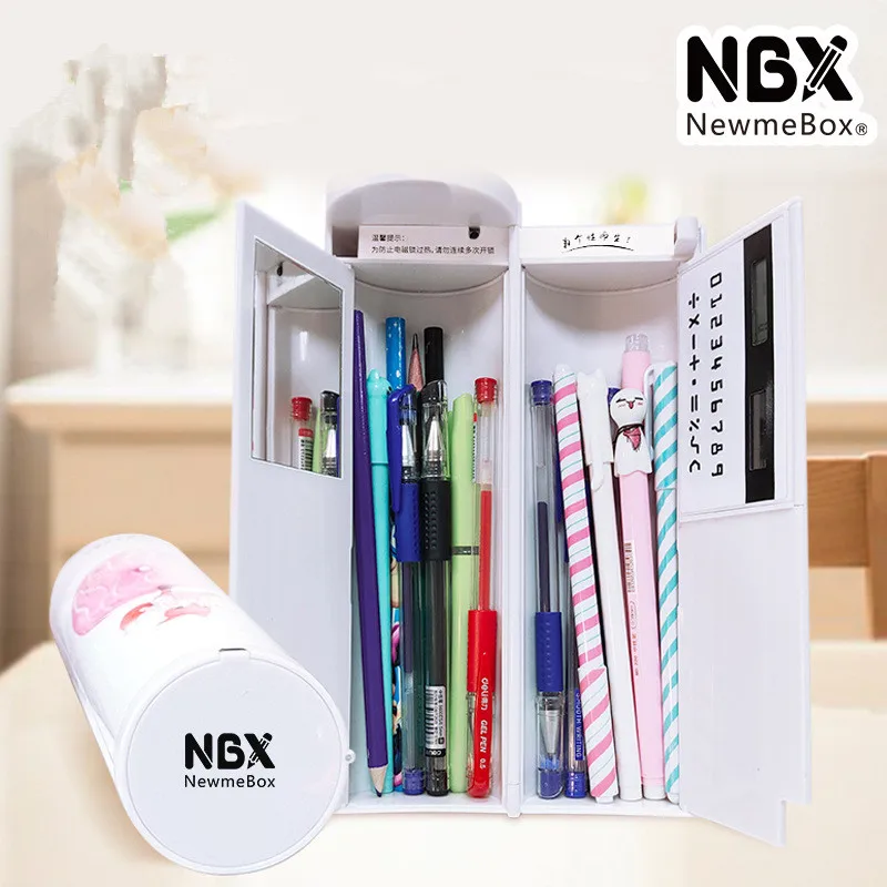 мультипликация пенал с калькулятором newmebox Многофункциональные Kawaii школьный