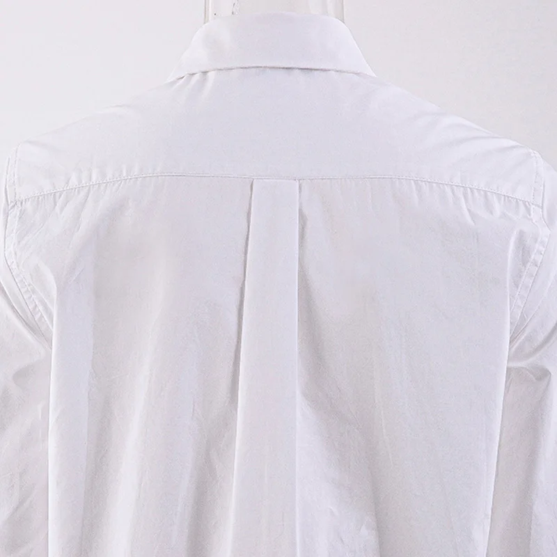 

[EAM] Women Black Buckle Pleathed Big Size Blouse New Lapel Long Sleeve Loose Fit Shirt Fashion Tide Spring Autumn 2021 1DD4594