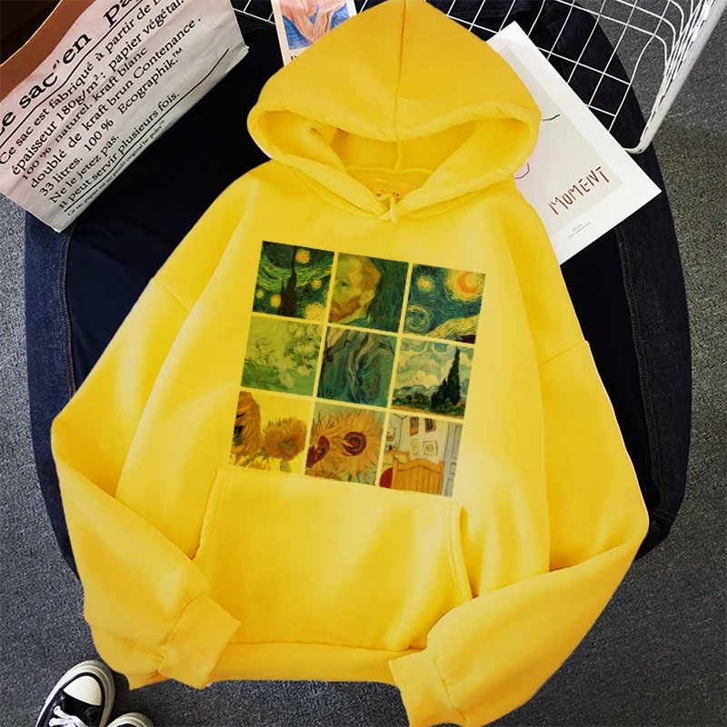Vintage Art Van Gogh Printing Hoodies Sweatshirts Women Winter Plus Size Sweatshirt Hoodie Loose Jumper O-neck Jacket Pullovers