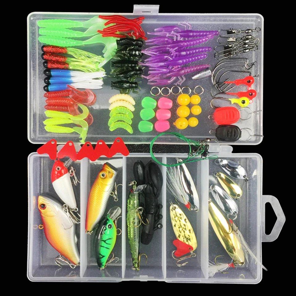 Рыболовные приманки комплект смешанные VIB с блестками в коробке Minnow Поппер