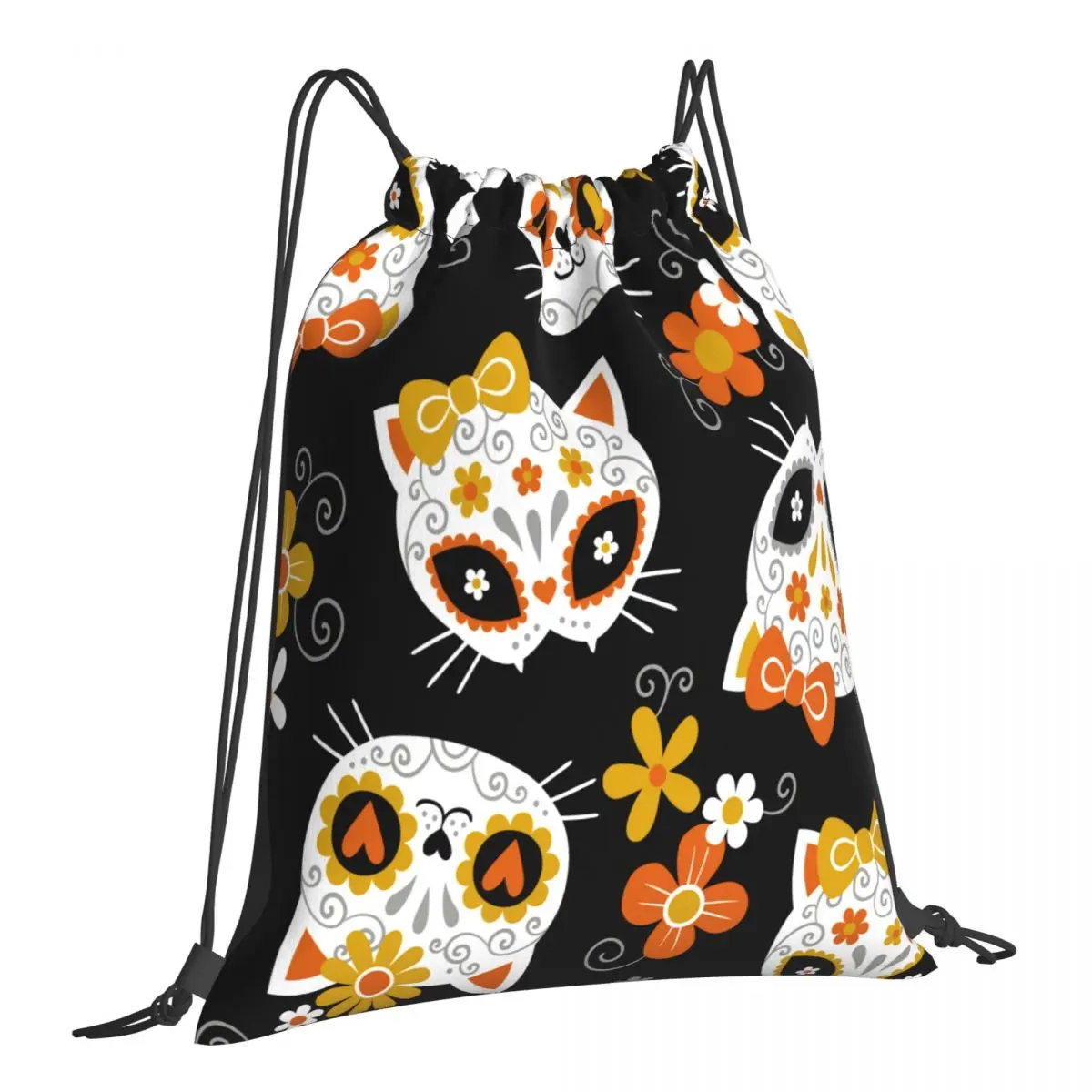 Складной рюкзак-веревка для тренажерного зала улицы милый кот сахарные черепа и