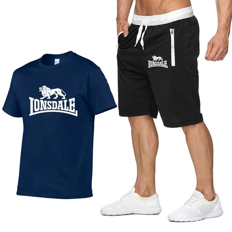 Мужской летний комплект спортивной одежды LONSDALE футболка с коротким рукавом +