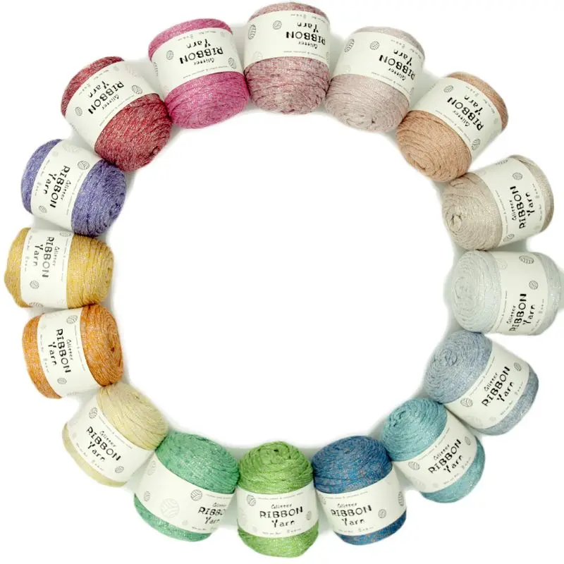 Тканая пряжа для вязания крючком блестящая лента сделай сам швейная нить ручная