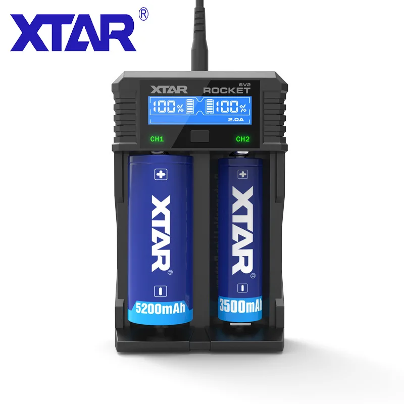 XTAR SV2 Smart LCD зарядное устройство 12V DC 3.6V3.7V литий-ионный аккумулятор Ni-MH NI-CD AAA AA