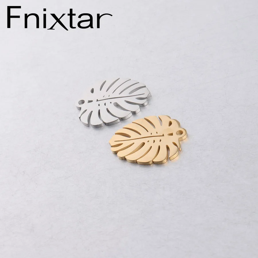 Fnixtar большое дерево лист очарование нержавеющая сталь зеркало полированный