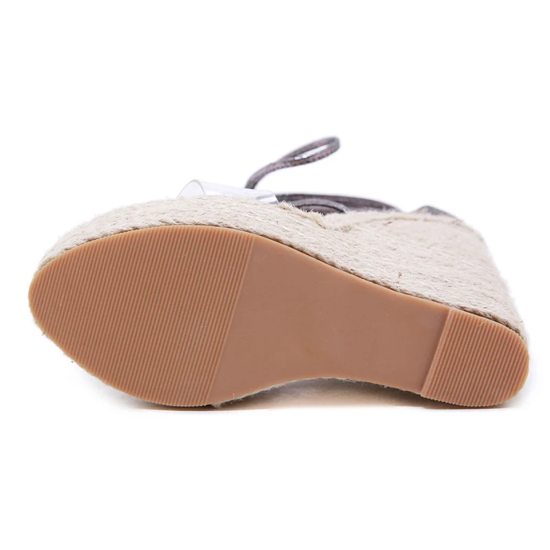 2019 летние женские прозрачные босоножки на высоком каблуке 15 см танкетке с