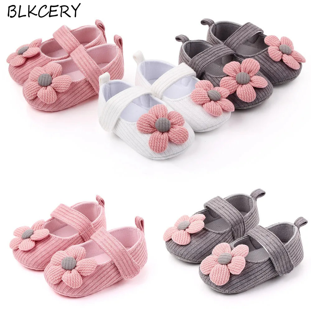 

Brand Newborn Baby Princess Shoes Fashion Walkers Autumn Infant Girl Casual Shoes Spring Toddler Knitted Flower Shoes for 1 Year
