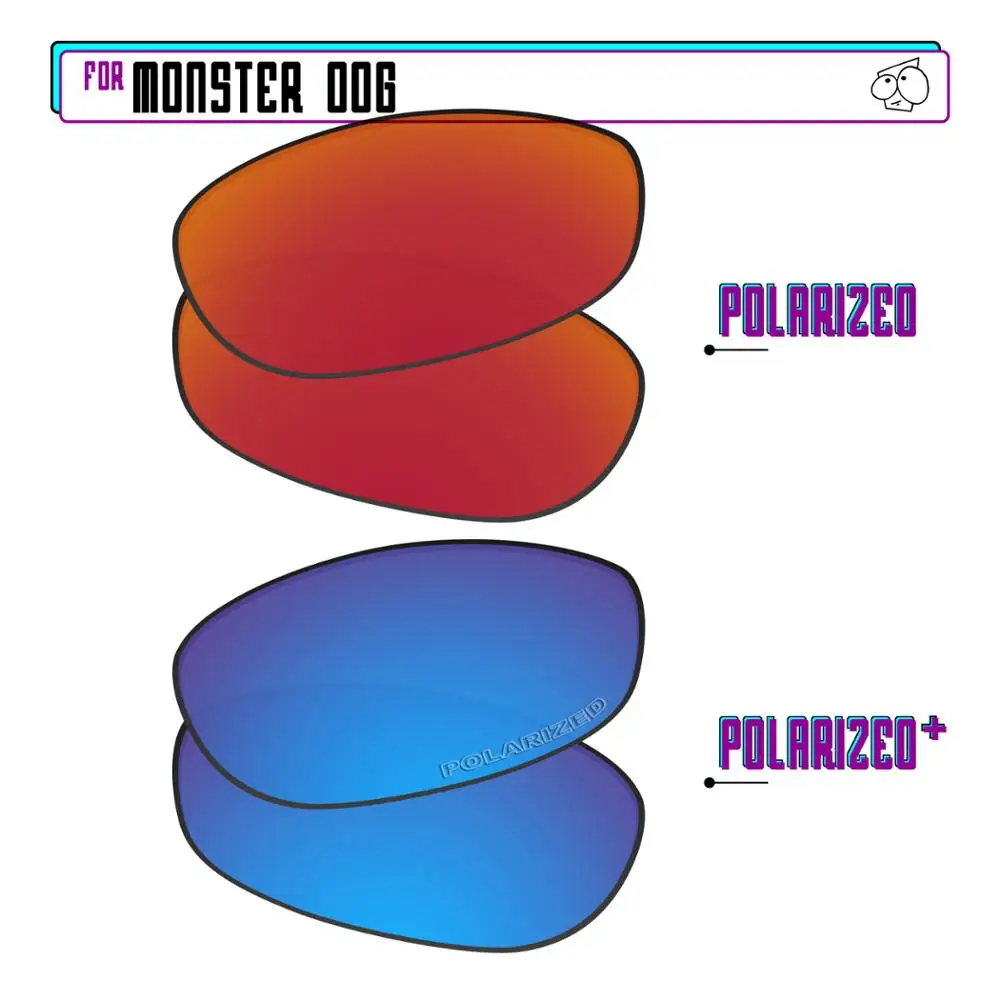 

Ezrelease поляризованные Сменные линзы для-солнцезащитные очки Oakley Monster Dog-Blue P Plus-Red P