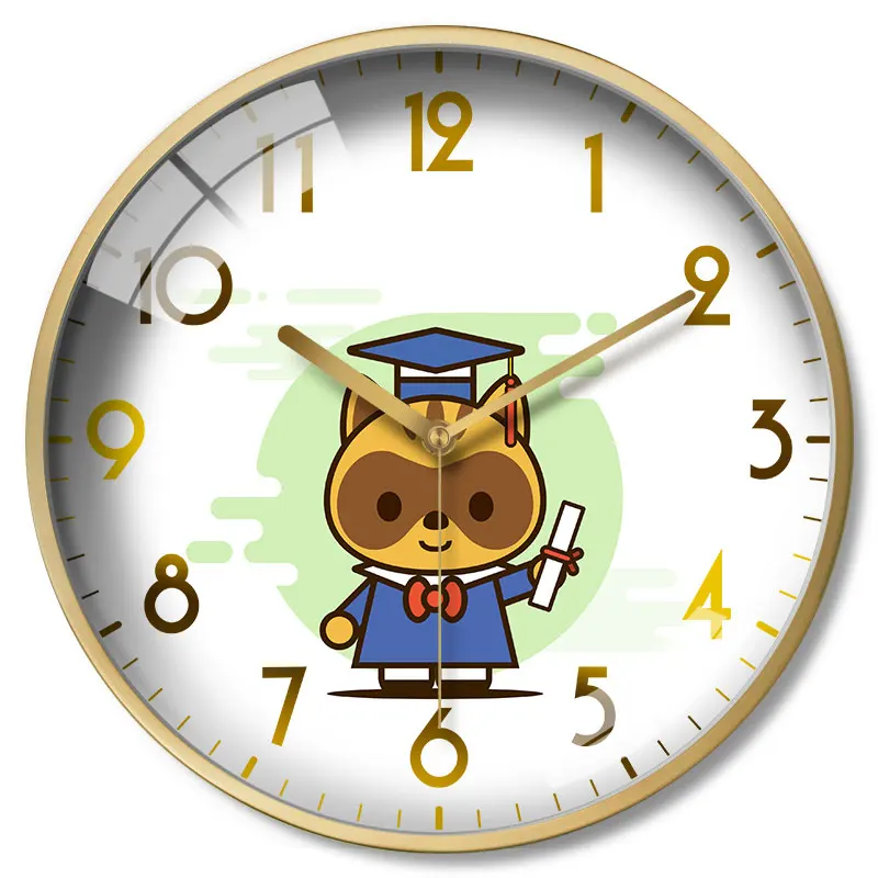 Мультяшные бесшумные настенные часы Роскошные Металлические креативные для