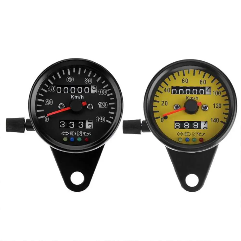 

Universal Retro Motorcycle Meter Dual Odometer KM/H Speedometer Tachometer Gauge LED Backlight Indicator Light Dial Motorbike