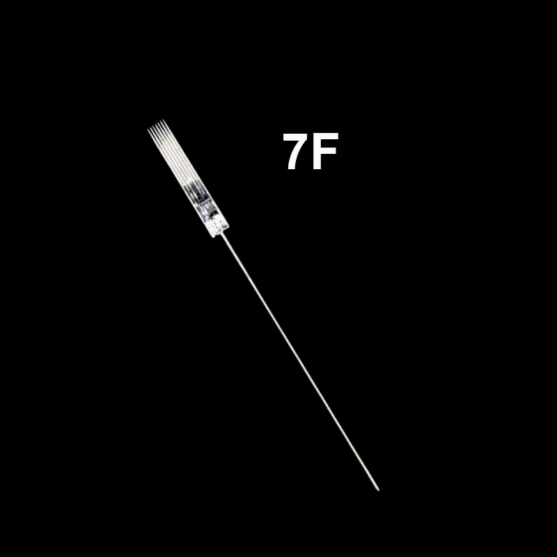 7f tattoo needle 500 шт. 1rl 3rl 5rl 5f 7f иглы-наконечники колпачки для ручка для тату микроблейдинг Иглы Постоянный макияж бровей губ - Габаритные размеры: 7f tattoo needle