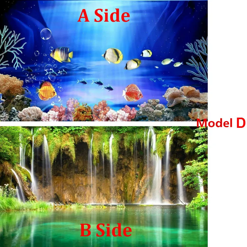 ПВХ двухсторонний аквариум плакат декорация фона океан декоративные стены фон