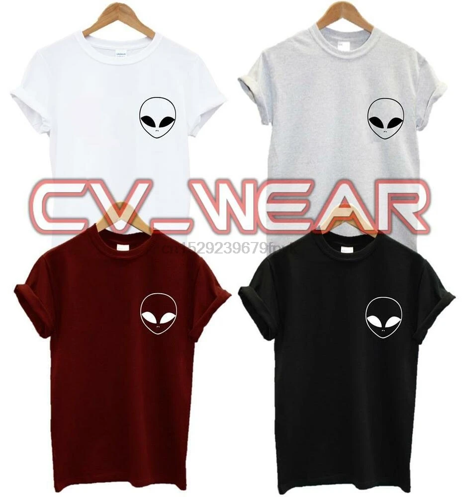 Футболка ALIEN с карманным логотипом НЛО хипстер HATE SWAG блоггер TUMBLR модная унисекс -