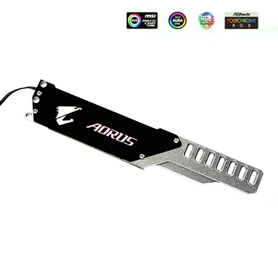Gigabyte AORUS A-RGB Кронштейн для видеокарты, полностью алюминиевый 5 В, 3-контактный разъем, A-RGB, свет 260 мм, материнская плата AURA SYNC Symphony, держатель VGA - Цвет лезвия: Gigabyte AORUS A-RGB
