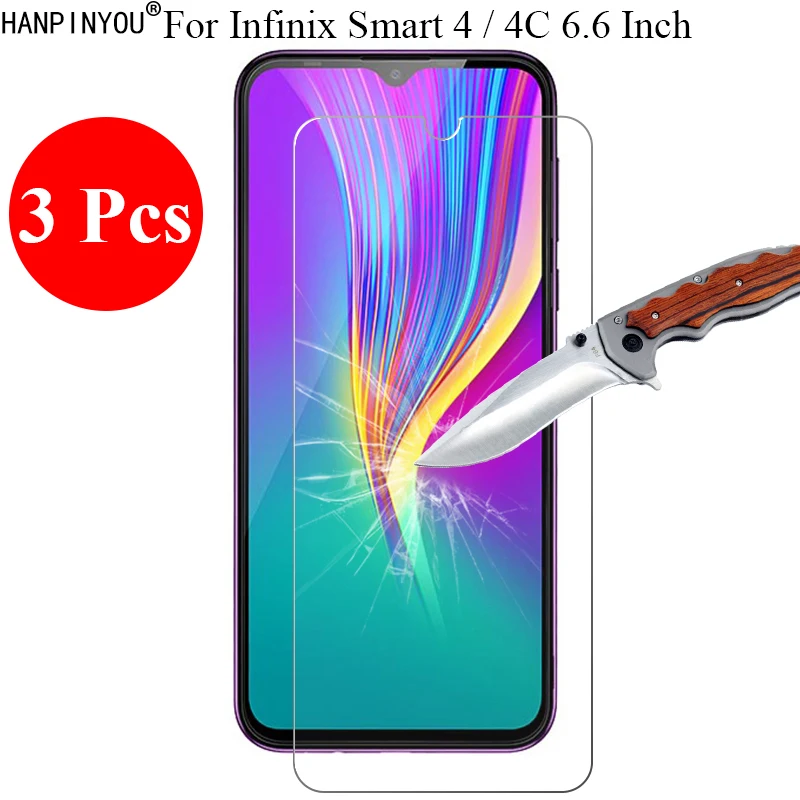 

3 Pcs/Lot New 9H 2.5D Tempered Glass Screen Protector For Infinix Smart 4 / 5 / X653 / 4c / X653C Protective Film + Clean Tools