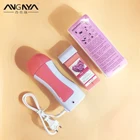 ANGNYA восковой нагреватель, машинка для удаления волос, набор эпиляторов, инструмент для бритья с нагревательной машинкой для депиляции, бумажных полосок, картриджей