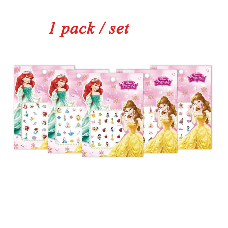random 1 pack C Милый Дисней замороженные 2 Эльза Анна наклейки для ногтей s макияж фигурка игрушка детская игрушка Принцесса София Дети Серьги Наклейка игрушка кукла подарок - Цвет: random 1 pack C