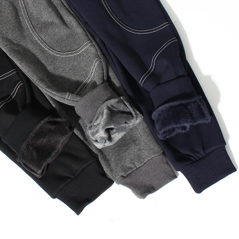 Зимние детские спортивные теплые брюки плотные бархатные штаны для маленьких
