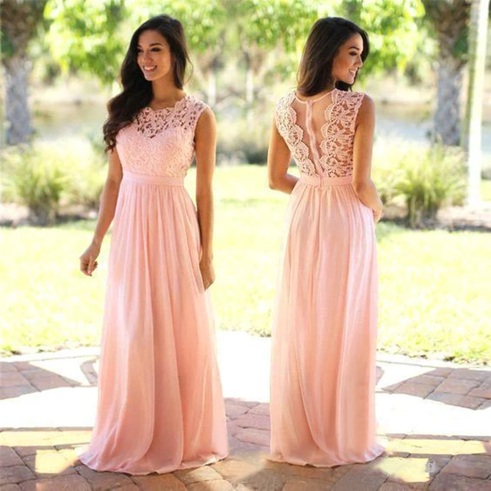 

Женское длинное вечернее платье, элегантное шифоновое кружевное платье без рукавов, а-силуэт, с глубоким вырезом и аппликацией, для выпускн...