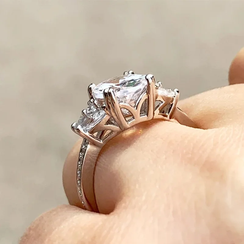 Роскошные простые женские кольца модные медные креативные бриллиантовые