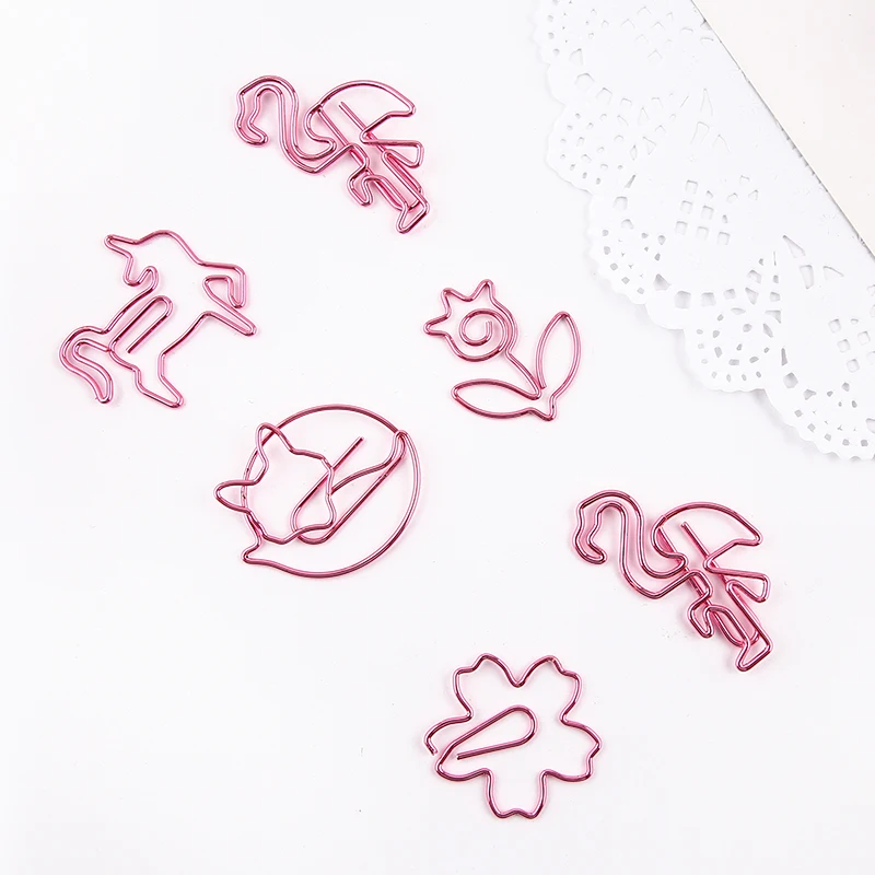 

8 pcs/pack Cartoon Paper Clips Kawaii Stationery Metal Binder Clips Photos Tickets Notes Page Letter Stationery Bookmark