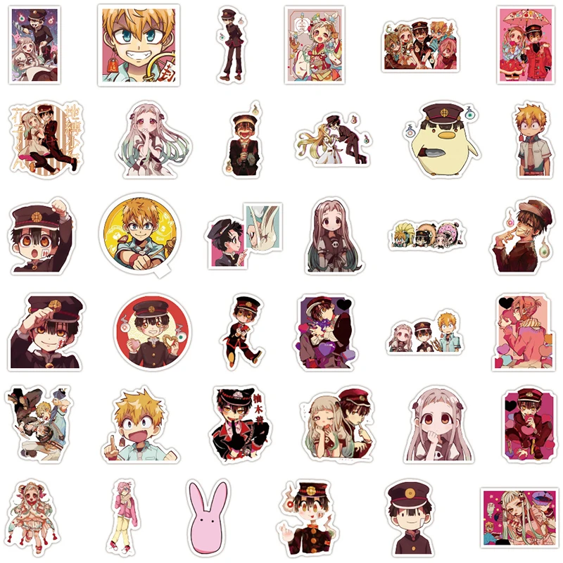 Pegatina de Hanako Kun de Anime japon&eacute;s para el ba&ntilde;o, calcoman&iacute;a para maleta, nevera, diario, Cosplay, grafiti para ni&ntilde;os, 50/100 Uds.-2