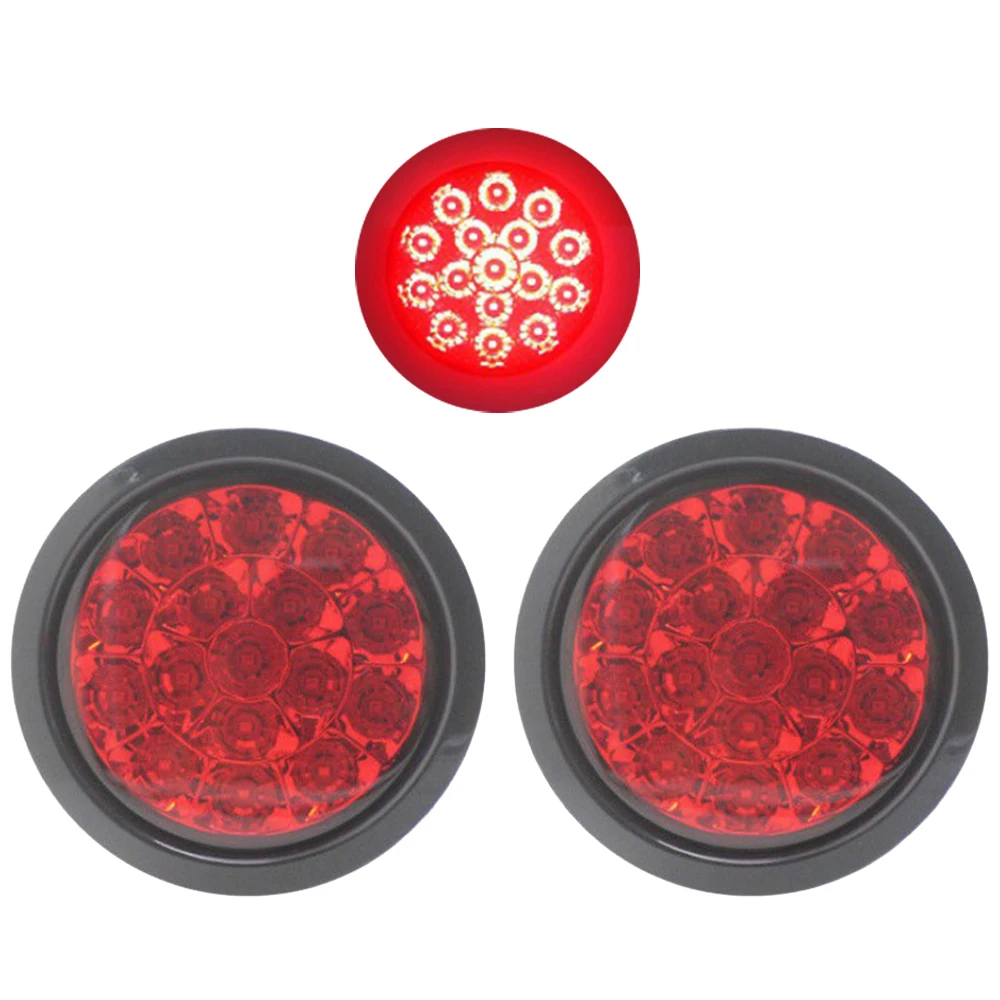 FEEDOPAL комплект из 2 предметов 4 дюйма красный круглый 16LED высокого светильник