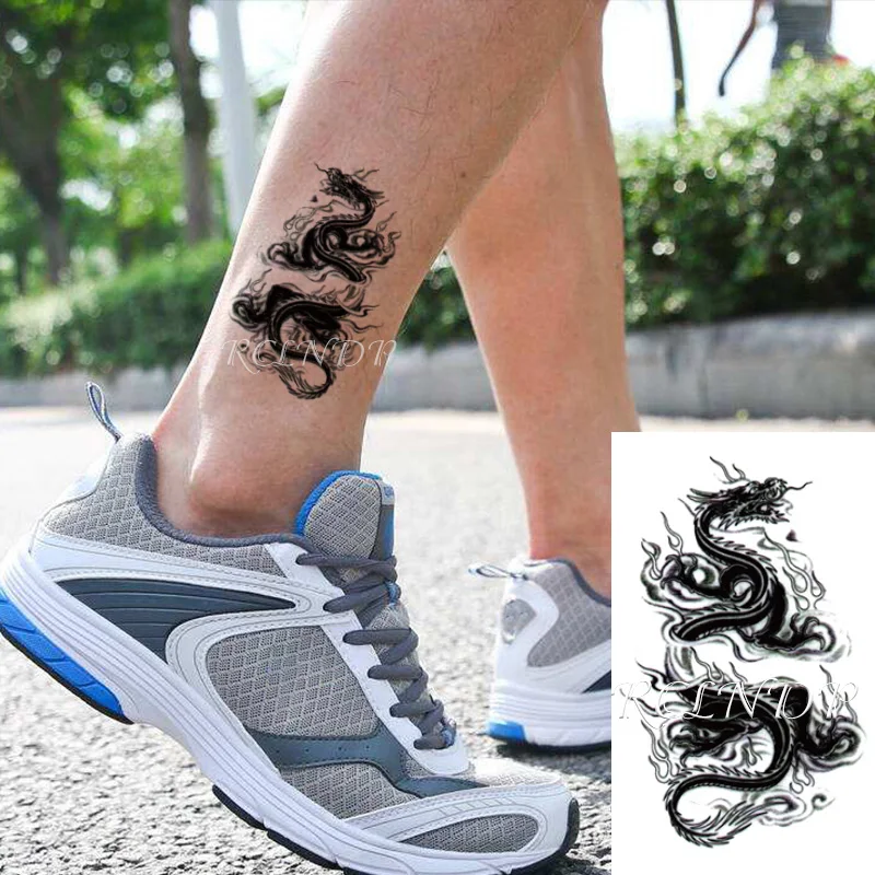

Waterproof Temporary Tattoo Sticker Dragon Pattern Body Art Small Size on Hand Arm Flash Tatoo Fake Tatto for Kids Men Women