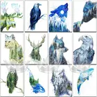 5D алмазная живопись с животными, волк, полная вышивка квадратными и круглыми стразами сделай сам, мозаика, искусство, вышивка крестиком, домашняя роспись, декор лошадь, дельфин, Орел