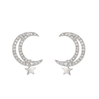 2021 rhinestone statement earring crystal lovely flowers stars the moon girl geometric round stud earrings for women luxury