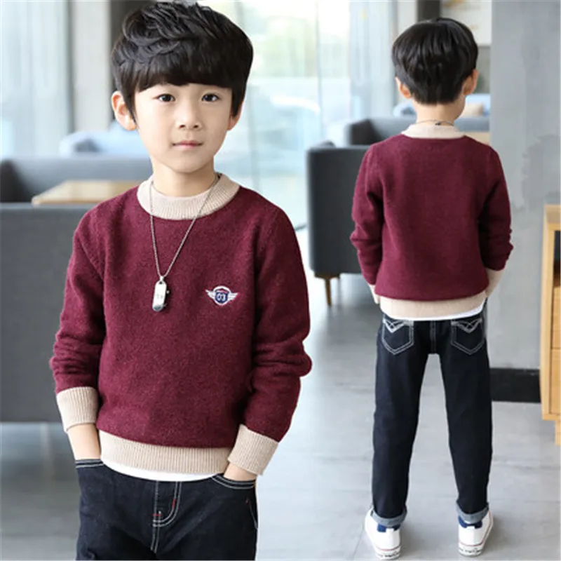 Осенние повседневные Детские свитера для мальчиков Кардиган Модное детское
