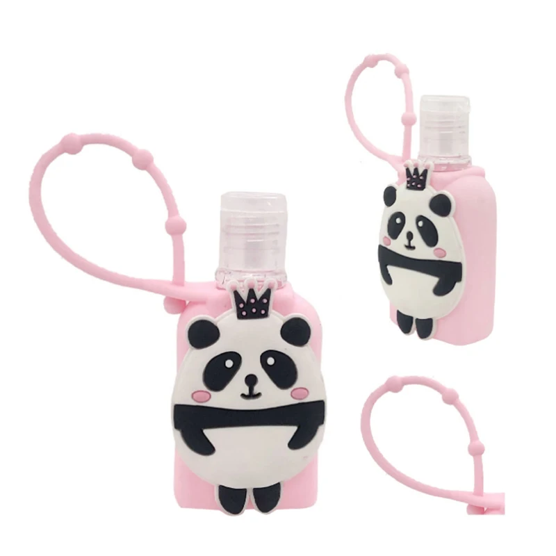 

Cute Funny Animal Silicone Hand Sanitizer Pocketable Holder With Empty Bottle
