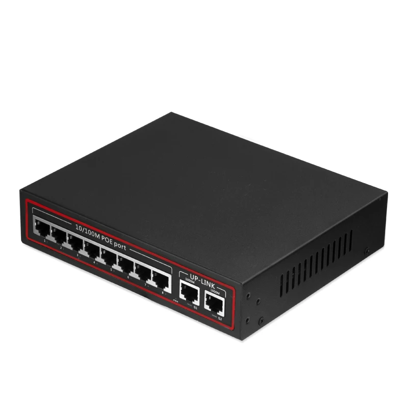 Коммутатор питания через Ethernet 10/100MB 8 Порты и разъёмы Сетевой коммутатор POE + 2 Порт