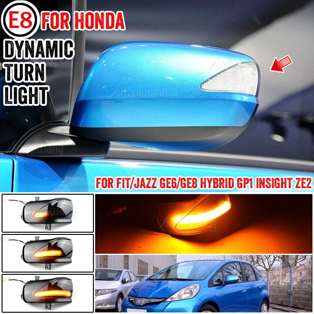 

Dynamic Blinker for Honda Fit Jazz GE INSIGHT ZE LED Turn Signal light arrow repeater mirror flasher 2009 2013 pair