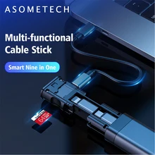 Multi-function BUDI Smart Adapter Card Storage Data Cable USB Box Universal for iPhone Xiaomi Huawei Protable Phone Supplies