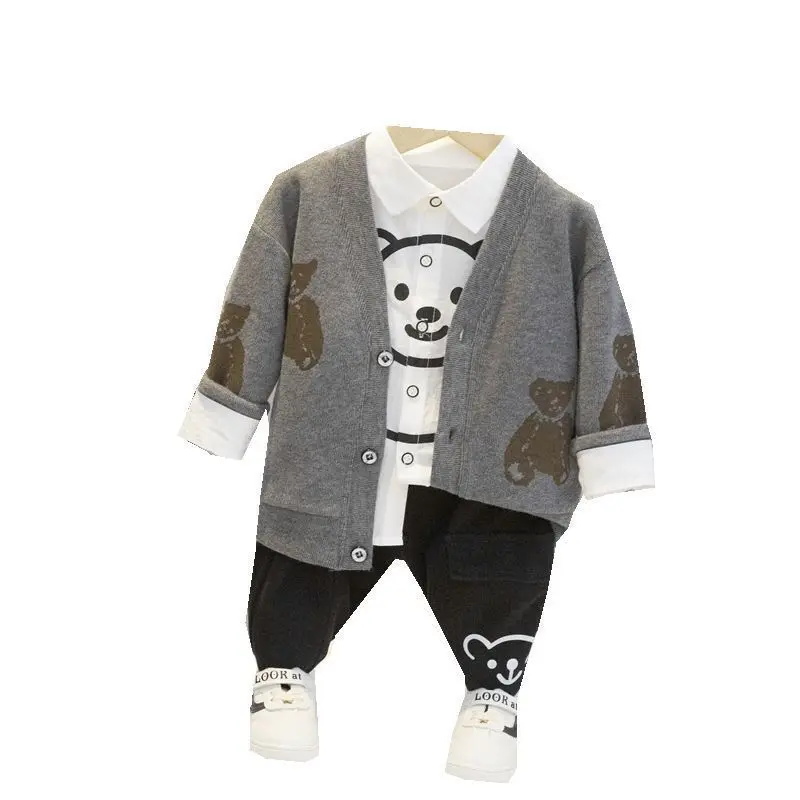 Весенне Осенняя детская хлопковая одежда для маленьких мальчиков рубашки с