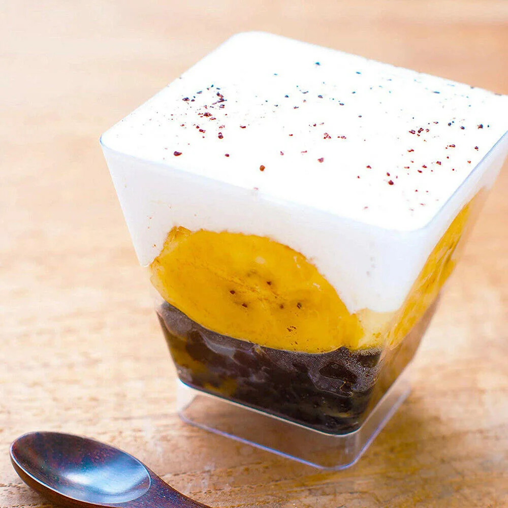 25/50 шт 2 унции/60 мл мини квадратные десертные чашки кубик пластиковый образец