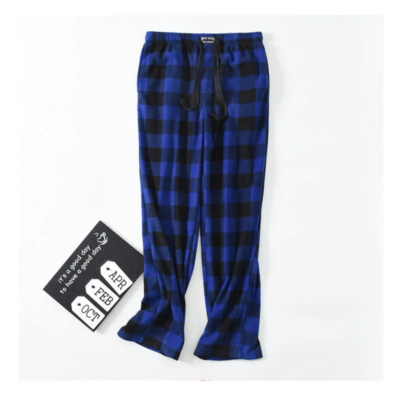 Men's Pants Trousers Fleece Plaid Lounge sleep bottoms