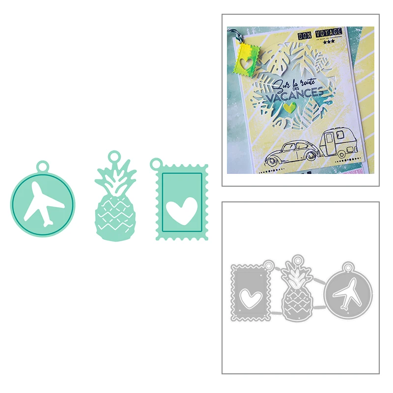 

2020 New Aircraft Pineapple and Heart Metal Cutting Dies For DIY Embossing Making Tag Greeting Card Album Scrapbooking No Stamps
