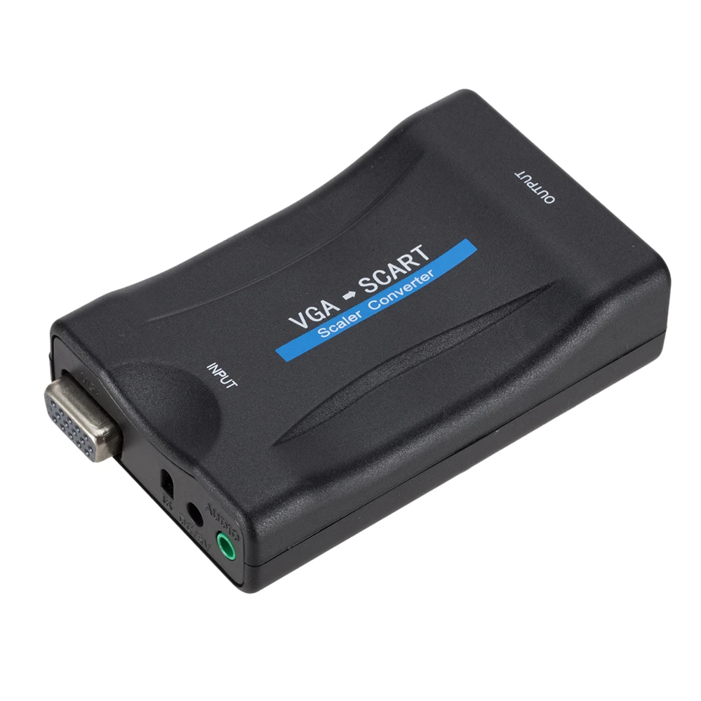 PzzPss Новинка 1080P VGA для SCART видео аудио конвертер адаптер цифровое Аудио ТВ Фото с