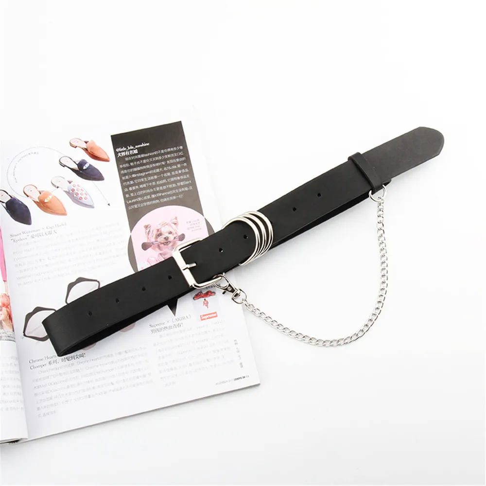 

2021 New Fashion Wild Men Women Punk Style Chain Belt Pin Buckle Waist Belt For Jeans Metal Waist Punk Chain Trendy Belts Unisex