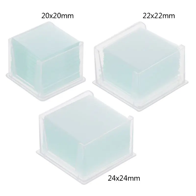 

41QF 100 Pcs Transparent Square Glass Slides Coverslips Coverslides For Microscope Optical Instrument