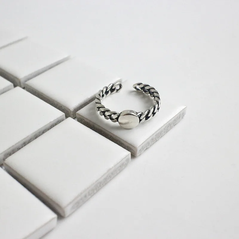 Женское кольцо из серебра 925 пробы винтажное Открытое с цепочкой|Кольца| |