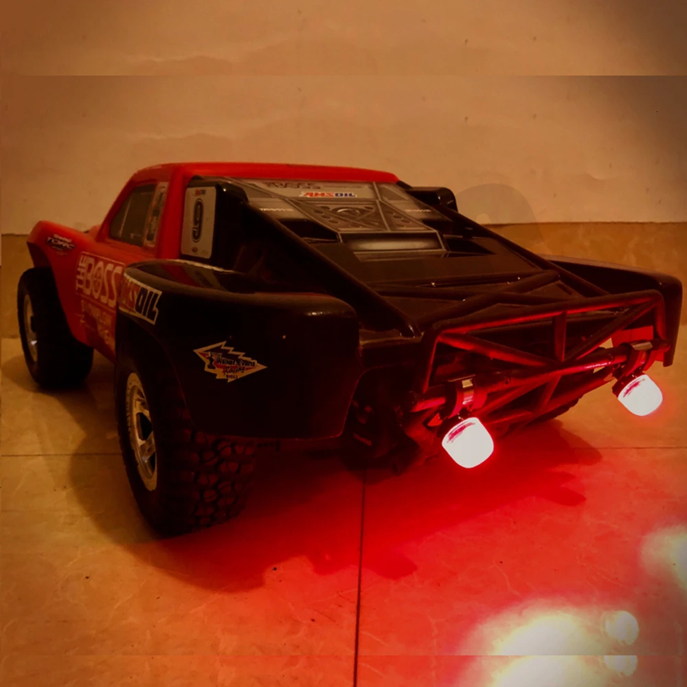 2 шт. Радиоуправляемый Автомобильный светодиодный прожектор для 1/10 1/8 Радиоуправляемый гусеничный внедорожный TRX4 осевой монстр-Трак UDR Losi Slash HOBAO