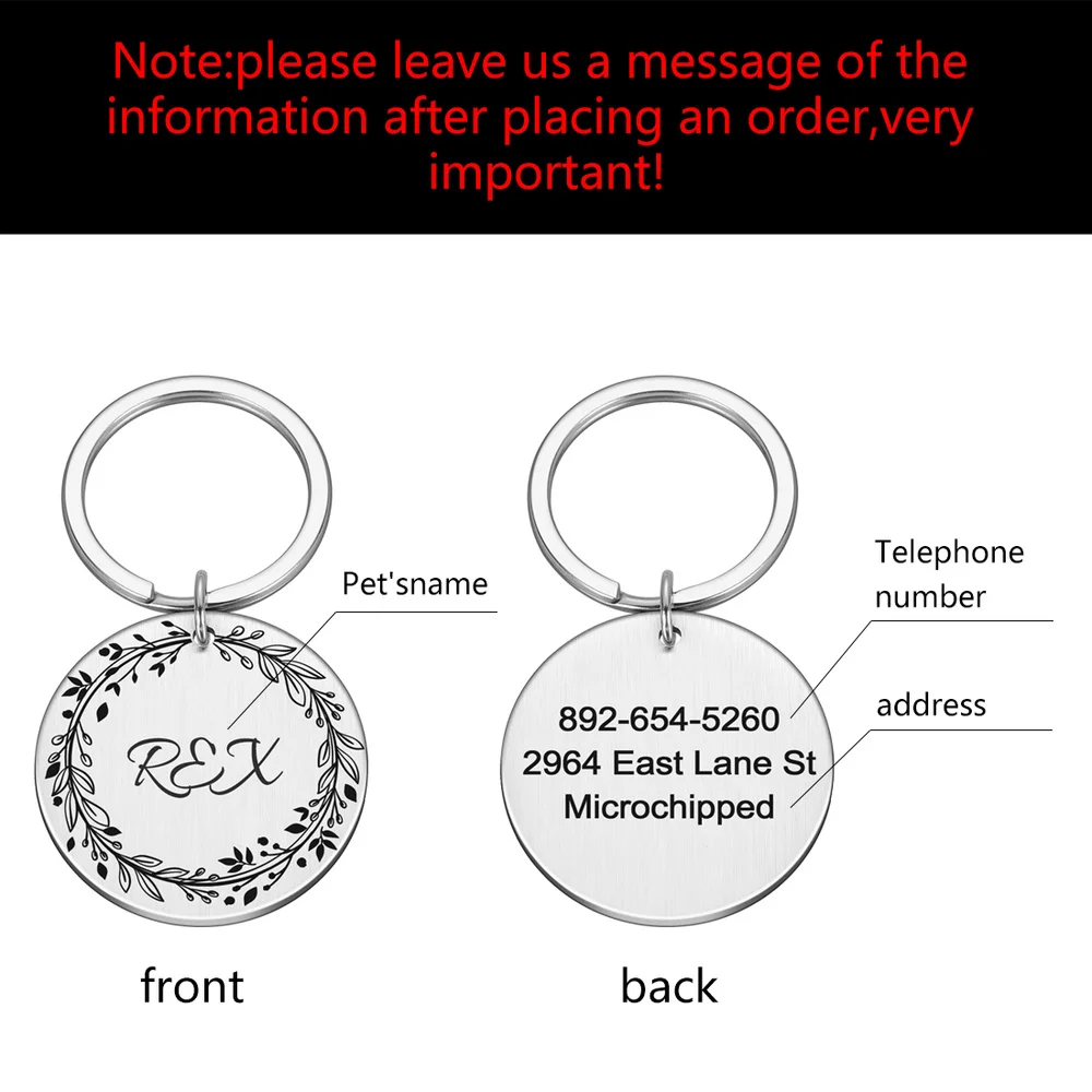 Персонализированные идентификационные бирки для собак кошек домашних питомцев