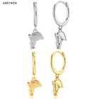 Женские серьги-капельки для пирсинга ANDYWEN, серьги из стерлингового серебра 200 пробы с золотистым крабом и головой лошади, модные свадебные украшения для женщин, новинка 925
