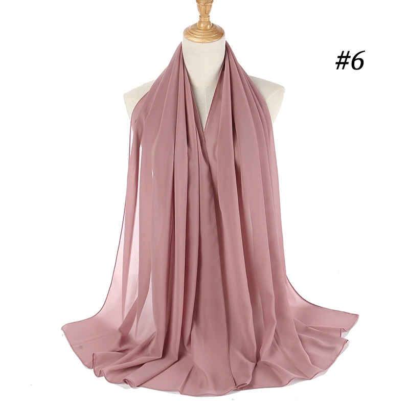 

10 pcs/lot Muslim Hijab Plain Bubble Chiffon Scarf Women Solid Color Shawls Head Wrap Islamic Hijabs Headscarf Foulard