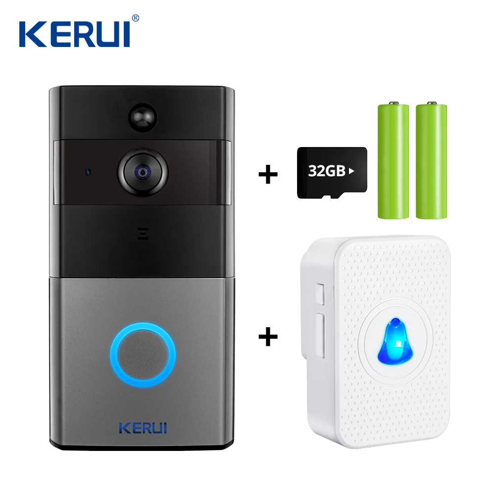 KERUI 2.0MP 1080P домофон приложение Tuya видео дверной звонок беспроводная камера безопасности двухстороннее аудио ночное видение дверной звонок Домофон - Цвет: Белый