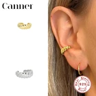 Автоклав 1 шт. 925 пробы Серебряная Ушная манжета серьги-клипсы не пирсинг твист из нержавеющей стали, Earbone, высокое качество, Корейская Ювелирная повязка на голову Earcuff W5