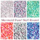 Оптовая продажа ABS пластиковые полукруглые жемчужные бусины русалки цвета с плоской задней частью для DIY декоративных аксессуаров